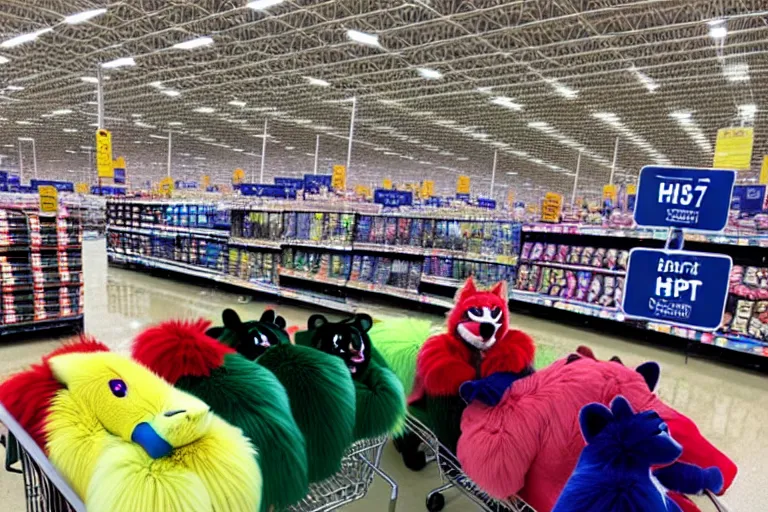 Image similar to photo of fursuits for sale at walmart on black friday