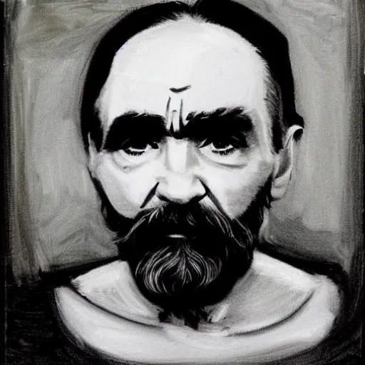 Image similar to charles manson in the style of a renaissance painting