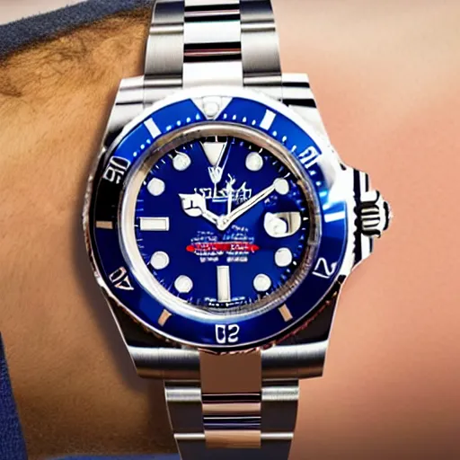 Image similar to superman - themed rolex watch, photo, magazine ad, beautiful, expensive