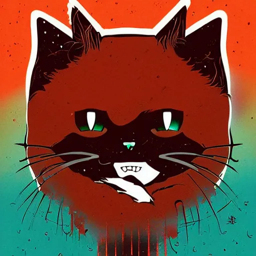 Image similar to delirium anime cat face portrait by petros afshar, tom whalen, laurie greasley, by greg rutkowski