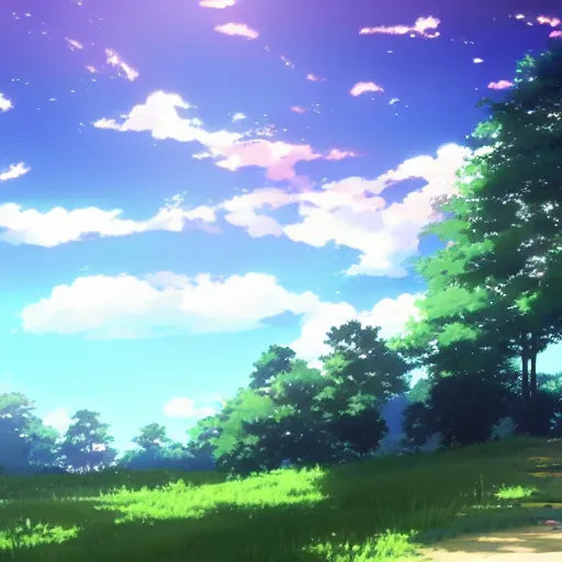 Image similar to beautiful nature scenery by makoto shinkai