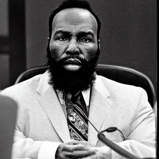 Image similar to mr. t testifying in court