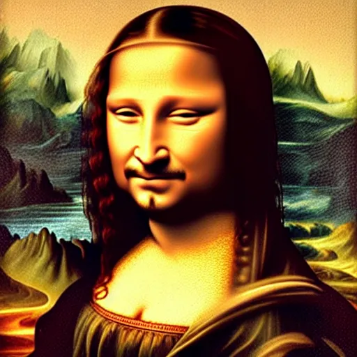 Prompt: Post Malone as the Mona Lisa, made by Leonardo da Vinci
