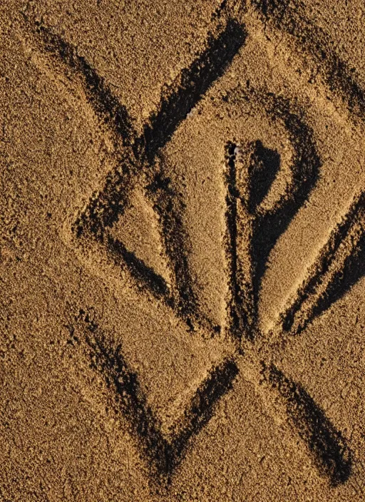 Image similar to a writing in sand that says agi, cinematic lighting, 8 k