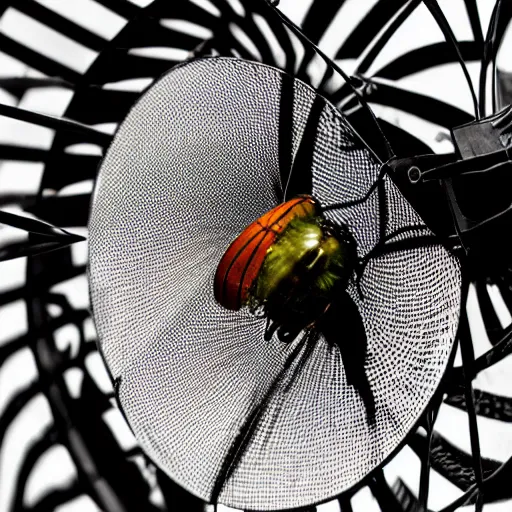 Image similar to a fly trapped in a fan, photography,