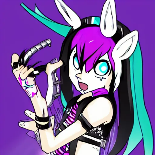 Prompt: ibuki mioda rocking out