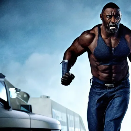 Prompt: film still of Idris Elba as Wolverine in new X-Men film, photorealistic 8k