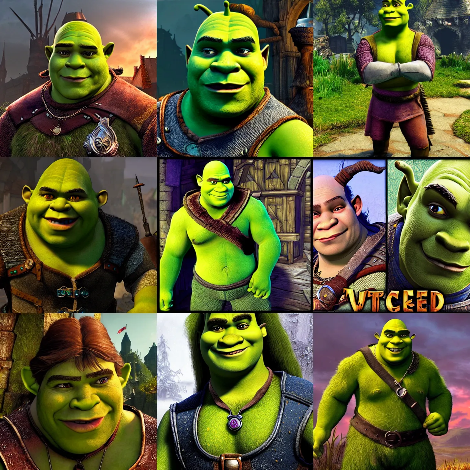 Prompt: shrek the witcher