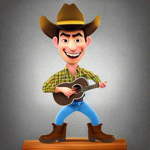 Image similar to detailed cartoon portrait of nathan fielder cowboy dancing, pixar, sharp high quality