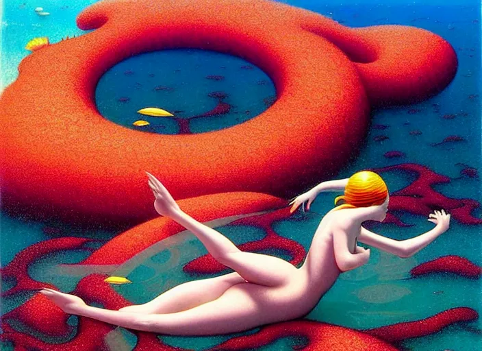 Prompt: beautiful extreme closeup photo in style of frontiers rendered in octane 3d mermaids flow through the water with ease, fashion magazine September retrofuturism edition, , Edward Hopper and James Gilleard, Zdzislaw Beksinski, Steven Outram, highly detailedrich deep colors. rich deep colors. Beksinski painting, art by Takato Yamamoto , Wayne Barlowe. masterpiece. rendered in blender, ultra realistic, smooth shading, ultra detailed, high resolution, cinematic, unreal 6