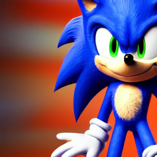 Prompt: Photorealistic Sonic The Hedgehog
