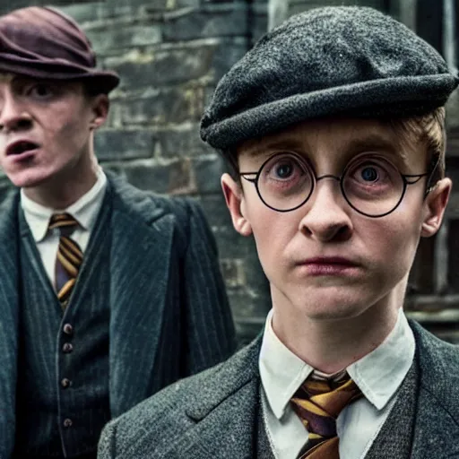 Prompt: harry potter in peaky blinders 4 k quality super realistic