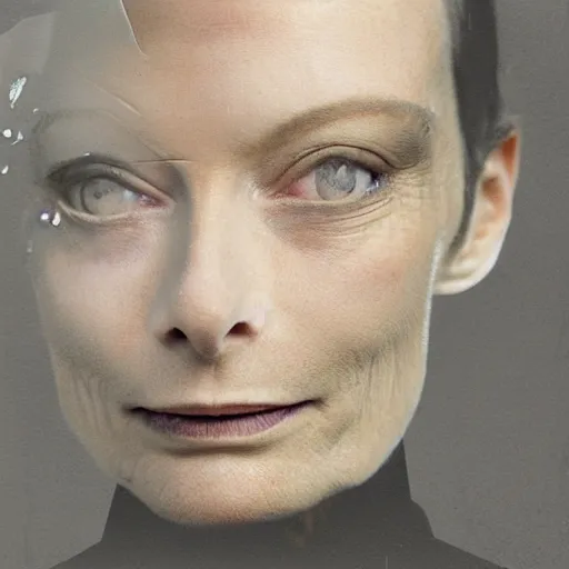 Image similar to tilda swinton lentils double exposure