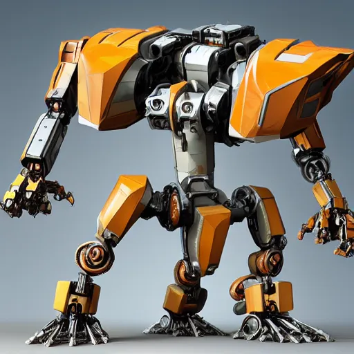 Image similar to hy - gogg mecha with extendable multi segmented arms, orangutan mecha with long arms and sci - fi weaponry, realistic, cannon eos, behance hd