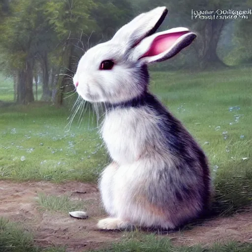 Image similar to hyper realistic bunny in shining knight armor.