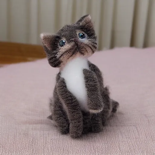 Prompt: small kitten stuffed animal,