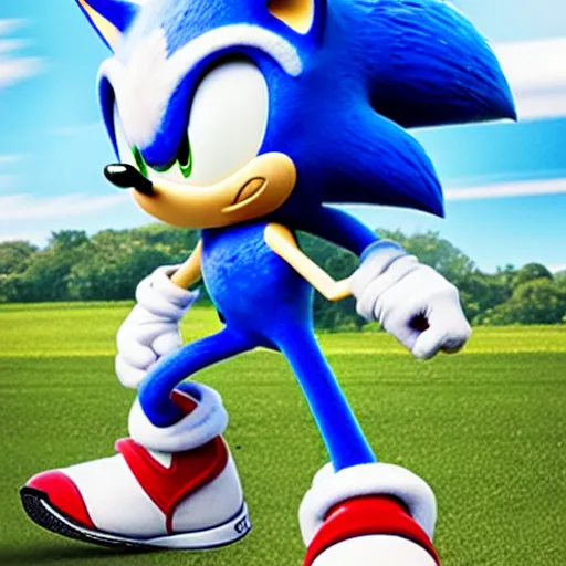 Image similar to sonic the hedgehog dabbing