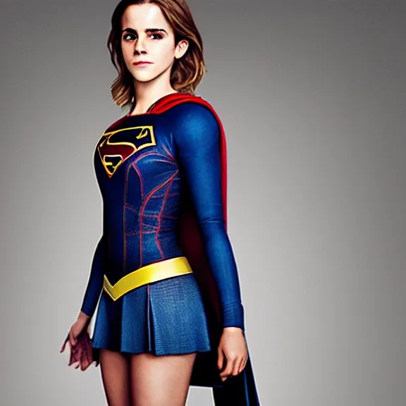 Image similar to emma watson as supergirl