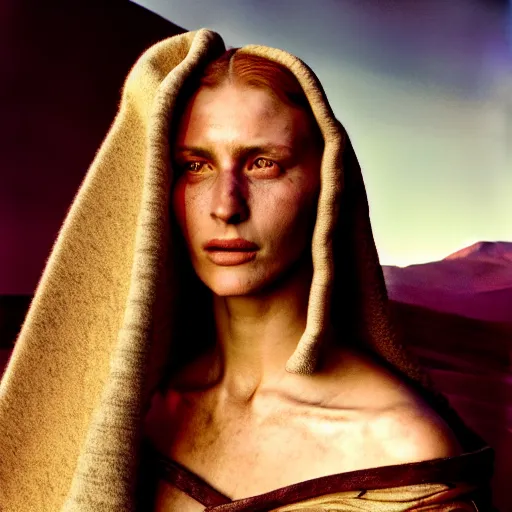 Image similar to photographic portrait of a stunningly beautiful middle ages renaissance female in strong sunlight in the atacama desert, contemporary fashion shoot, by edward robert hughes, annie leibovitz and steve mccurry, david lazar, jimmy nelsson, breathtaking, 8 k resolution, extremely detailed, beautiful, establishing shot, artistic, hyperrealistic, beautiful face, octane render