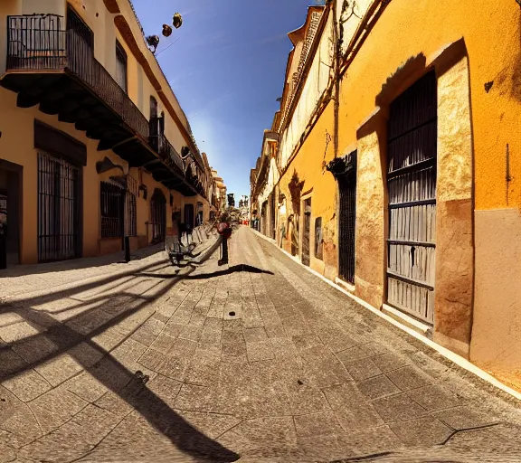 Image similar to First-Person VR POV screenshot. Walking through Parada de Arriba, Spain. Trending on Artstation. Lighting, colors, and shading by James Gurney.