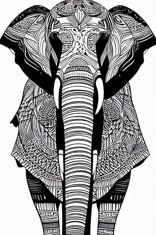 Prompt: minimalist boho style art of an elephant, illustration, vector art