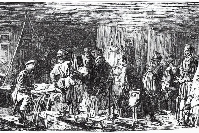 Image similar to scene from the book named day of the oprichnik, sorokin