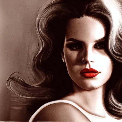 Image similar to Lana del rey portrait, photorealistic, studio