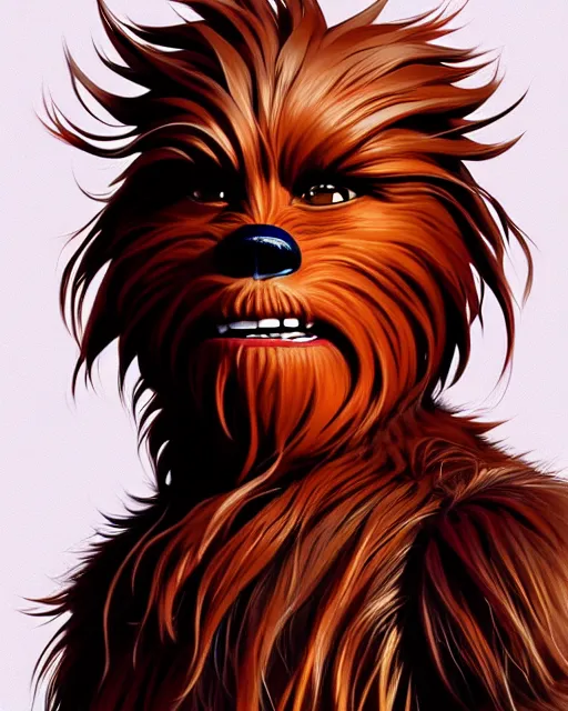 Image similar to chewbacca, portrait shinkai makoto studio ghibli studio key hideaki anno sakimichan stanley artgerm lau rossdraws james jean marc simonetti elegant highly detailed digital painting artstation pixiv