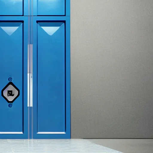 Image similar to a blue hexagonal door from the movie tron : legacy