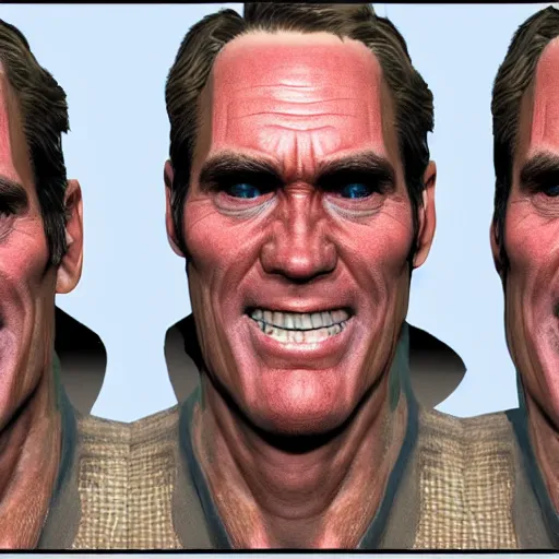 Image similar to unwrapped UV Texture map of jim carrey face, game textures, call of duty textures