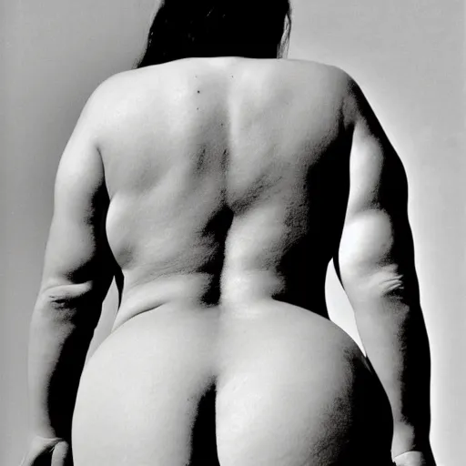 Prompt: Back view of the grim reaper, curvy, deep shadows, award winning, by Lucien Clergue