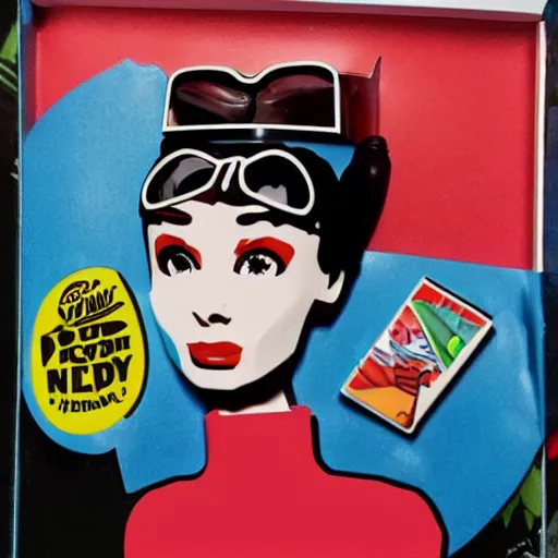 Image similar to audrey hepburn cos play drug dealer, stop motion vinyl action figure, plastic, toy, butcher billy style