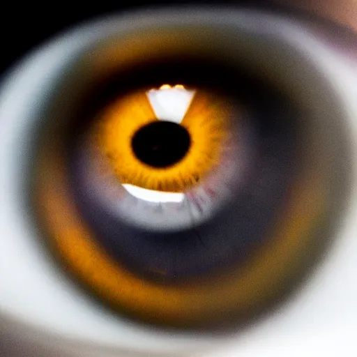 Prompt: macro shot of an intricately detailed eye with the apocalypse happening in the background