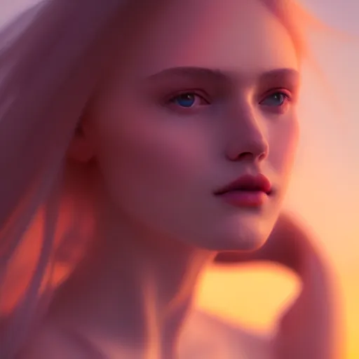 Image similar to photographic portrait of a stunningly beautiful renaissance female in soft dreamy light at sunset, contemporary fashion shoot, by edward robert hughes, breathtaking, 8 k resolution, extremely detailed, beautiful, establishing shot, artistic, hyperrealistic, beautiful face, octane render