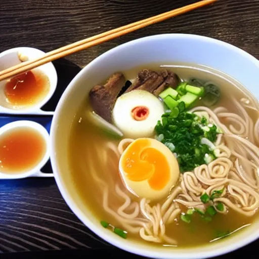 Prompt: Japanese Ramen, miso Ramen, delicate broth, Shibuya restaurant, Delicious