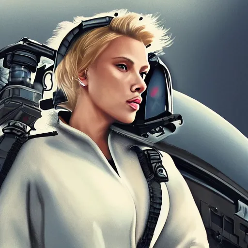 Prompt: a photo of scarlett johanson in fighter aircraft cabin, high detail, trending on artstation