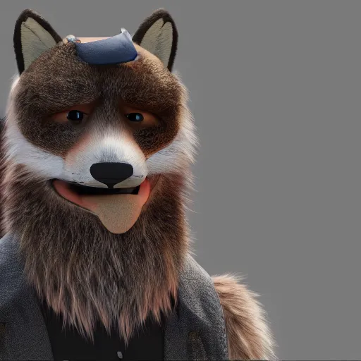 Image similar to furry neckbeard from reddit foxy, 4 k, cinematic photography