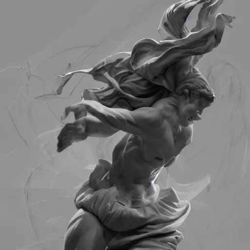 Image similar to a marble statue busy painting a beautiful painting, dynamic pose, beautiful painting workshop, very detailed, concept art, artstation