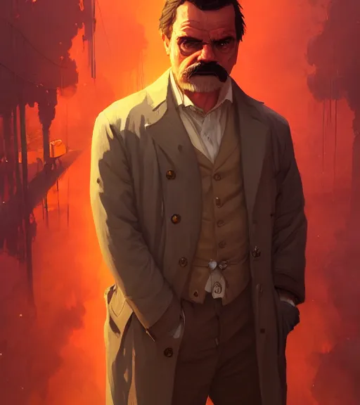 Prompt: Highly detailed portrait of Nietzsche in GTA V, Stephen Bliss, unreal engine, fantasy art by Greg Rutkowski, Loish, Rhads, ferdinand knab, Makoto Shinkai and Lois van baarle, ilya kuvshinov, rossdraws, Tom Bagshaw, global illumination, radiant light, detailed and intricate environment