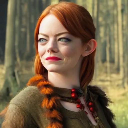 Image similar to emma stone as a wood elf