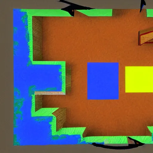 Image similar to children's crayon drawing of quake iii area deathmatch, fps, video game screenshot