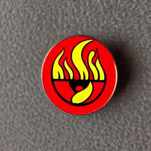 Image similar to retro minimalistic clean fire warning enamel pin