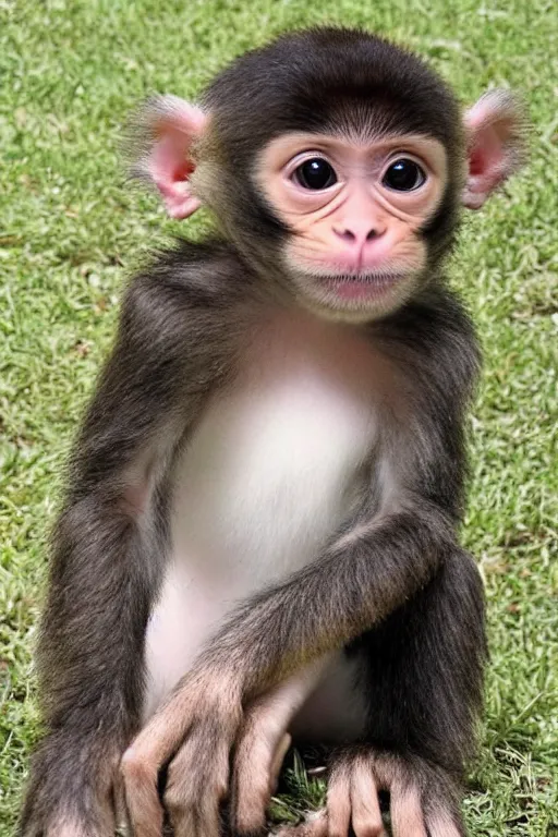 Image similar to a cross between puppy, monkey and baby