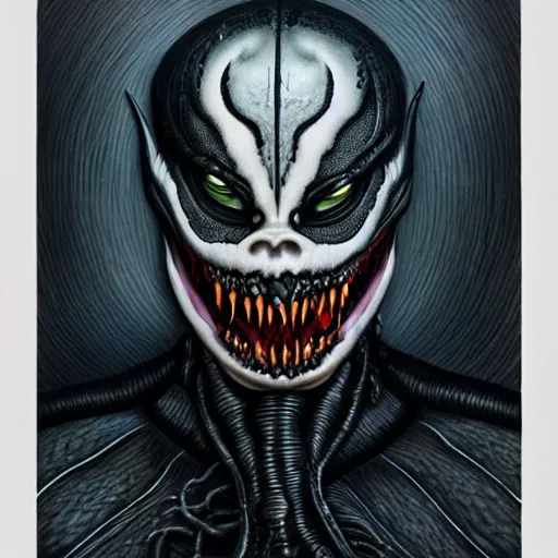 Image similar to Lofi Giger Scorn portrait of Venom Pixar style by Tristan Eaton Stanley Artgerm and Tom Bagshaw