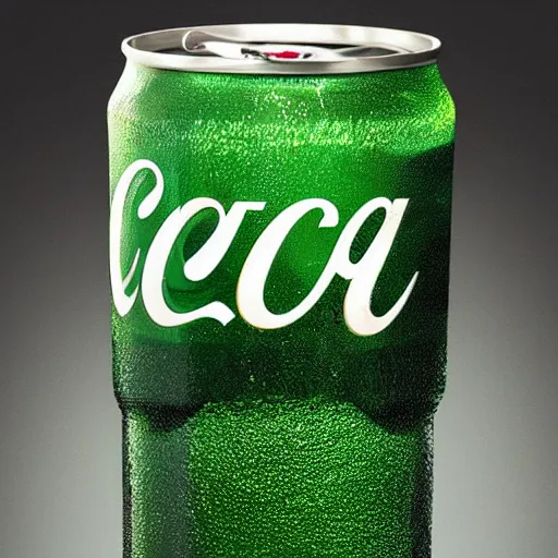 Prompt: green coca-cola