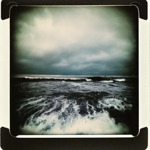 Image similar to a perfect storm, taken on a polaroid camera