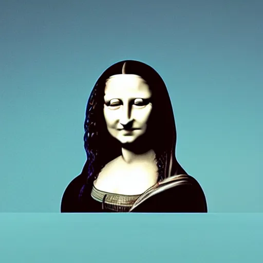 Image similar to the (monalisa) as a floating head in the style of BEEPLE, 3d render, octane render by beeple