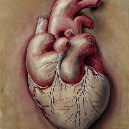 Prompt: human heart with flowers, by jenny saville