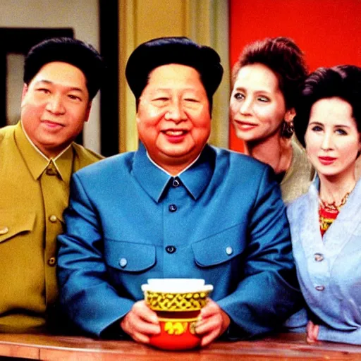 Image similar to A still of Mao Zedong in the 1990s sitcom Friends