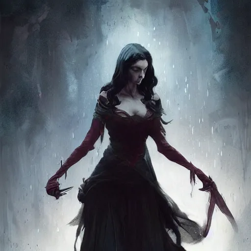 Image similar to Morgane Le Fay . Dark fantasy style. Digital art by Greg Rutkowski